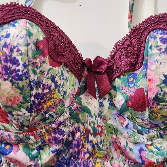 Garden Gate Floral Long Line Push Up Bra - Picture 3 of 6
